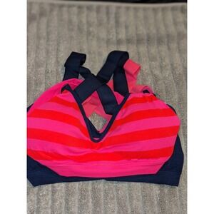 Just Be‎ Seamless Striped Sports Bra 2PK Criss Cross Back Size M NWT